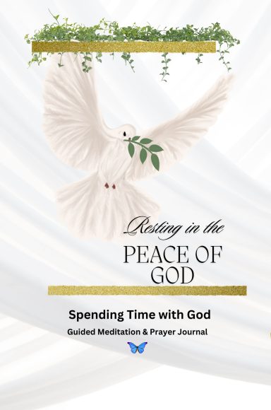Cover design featuring doves, olive branches, and the title "Resting in the Peace of God."