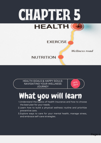 Chapter 5: Health, focusing on exercise and nutrition with key learning points listed.
