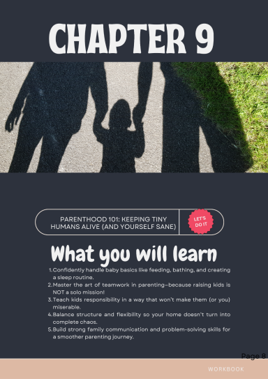 Silhouettes of three people holding hands, with grass and a path in the background.