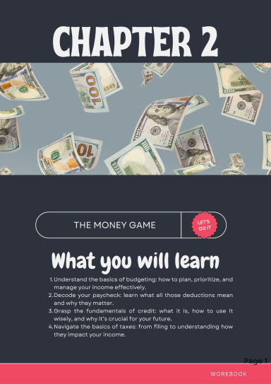 Floating dollar bills with a dark background and chapter title text overlay.