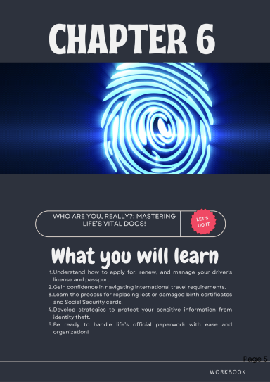 Chapter 6 cover with a close-up of a fingerprint against a blue digital background.